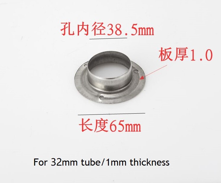10Pcs/Lot 201 Stainless Steel Flange Holder Bracket Closet Rod Wall Floor 19mm 22mm 25mm 32mm 38mm 51mm 63mm 76mm Tube Pipe: 38mm