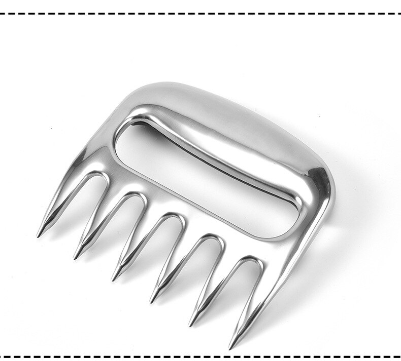 BBQ métal viande griffes diviseur acier inoxydable fourchettes à viande ours griffe viandes séparateur pour cuisine dinde boeuf porc déchiqueter BBQ outils: 1pcs