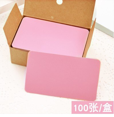 100 Sheets/box DIY Word Cards Blank Post Card Kraft Thick Double-sided paper word Sketch Doodle: pink