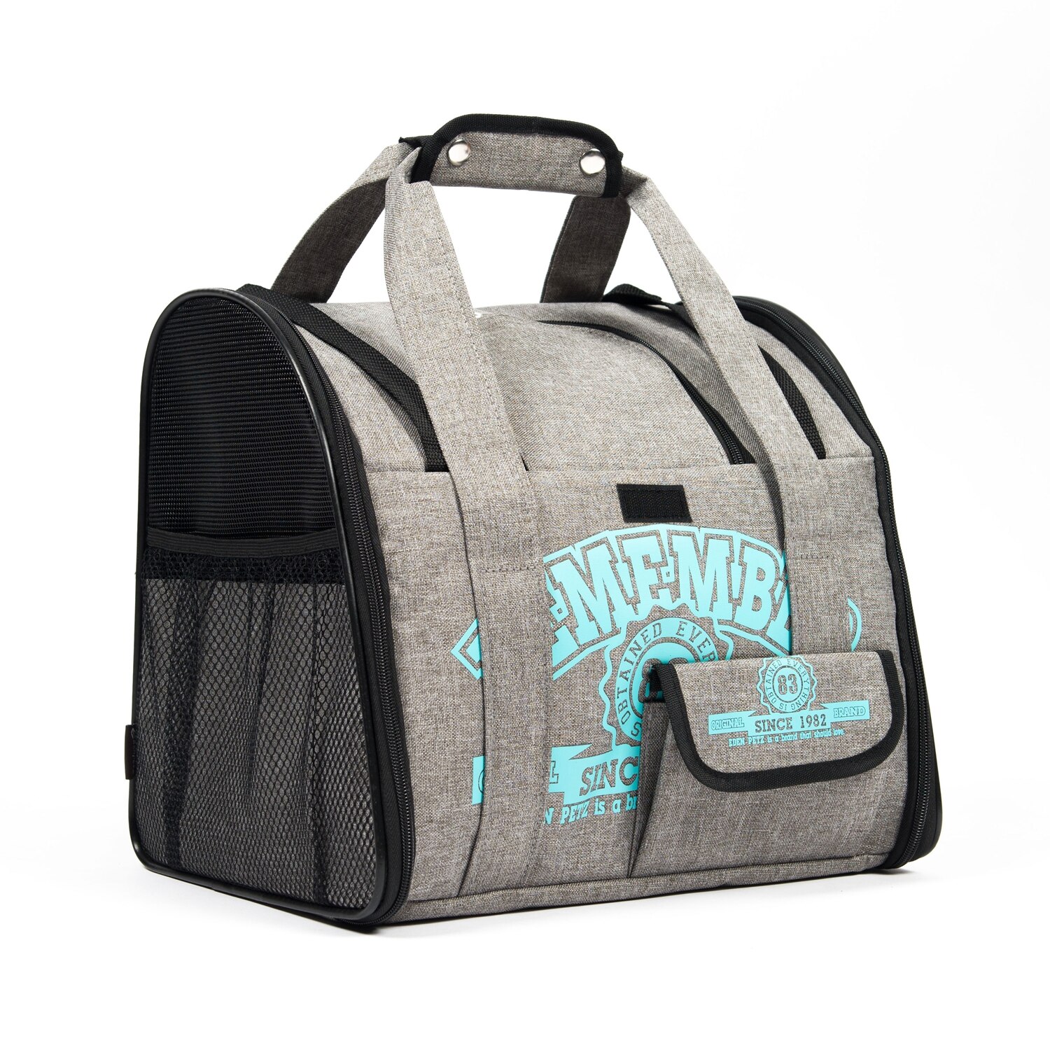 Kot plecak dla psa przewoźnik samochodowy torba podsiodłowa komfort transportu podwójne ramię podróży plecak na zwierzę: lekki szary