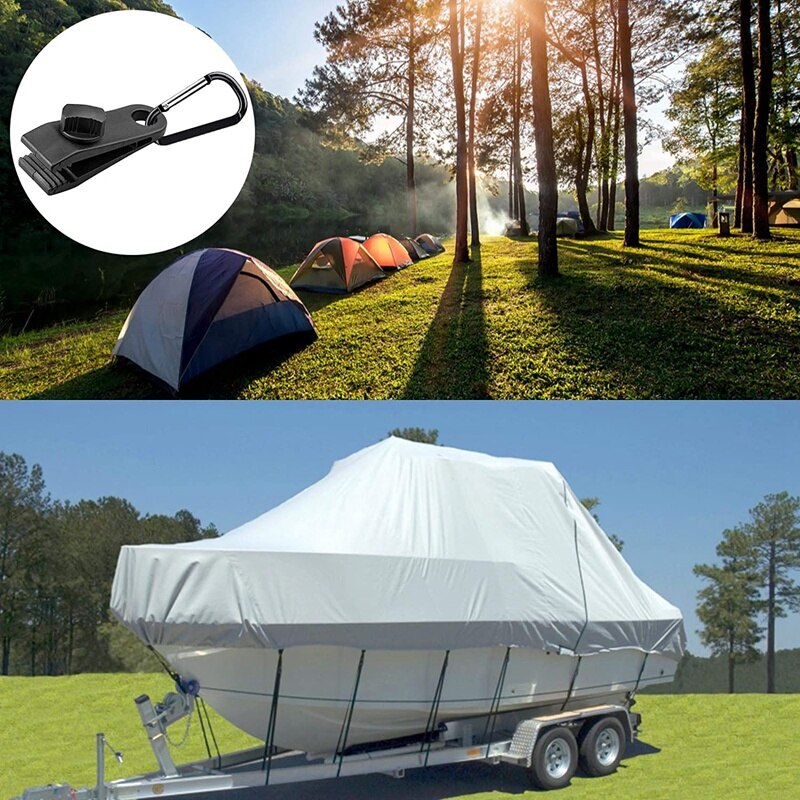 Pinces à bâche avec mousqueton, pince à pouce robuste pour tente de Camping, auvents, Camping en plein air