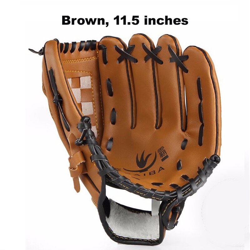 10.5/11.5/12.5 tommer træning brun baseball softball handske vant til børn ungdom voksen træning softball catcher handsker: Brun m