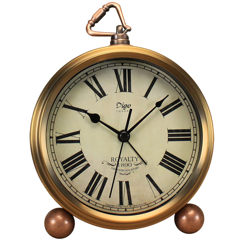 часы настольные Roman Digital table Clocks Retro Large Antique Needle винтаж alarm Clocks Desk retro desk Clocks for Home Decor: Gold 1