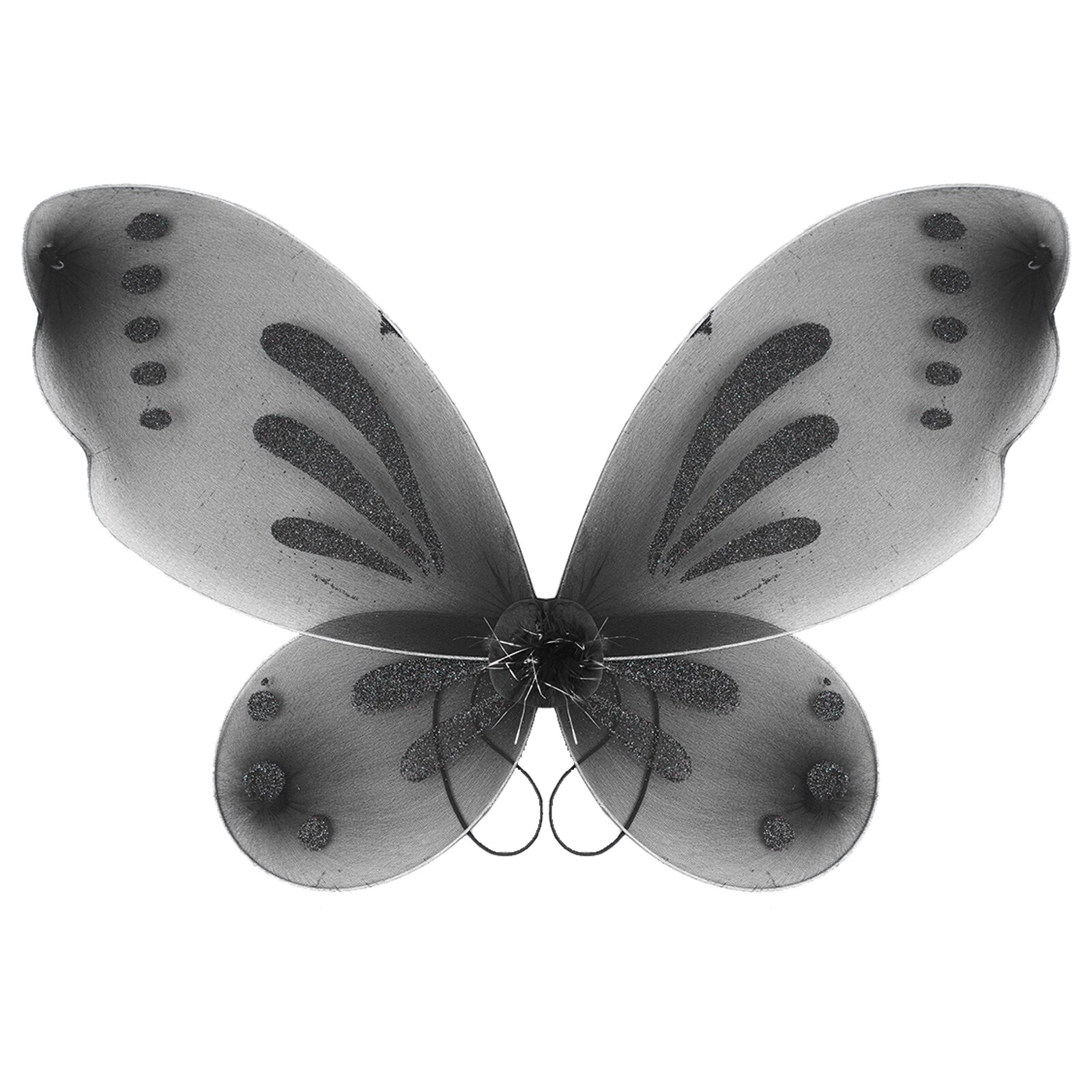 Kids Girls Photography Props Butterfly Style Wings Halloween Cosplay Costume Accessory Carnival Party Performance Angel Wings: Black