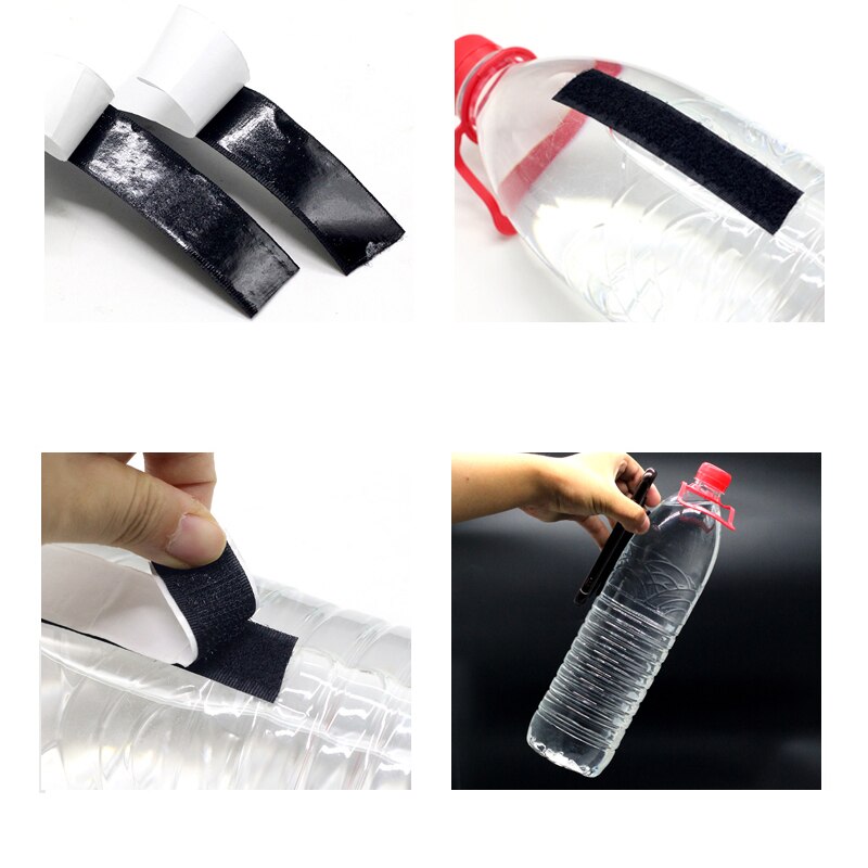 Sujetadores de Velcro de doble cara con pegamento trasero, cinta negra con rebaba con cinta maestra autoadhesiva de nailon