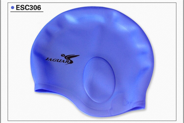Vandtæt silikone svømmehætte voksen svømme unisex silicagel ørebeskyttelse svømmehætte mænd kvinder silikonehætte svømmehue 2pc: Blå