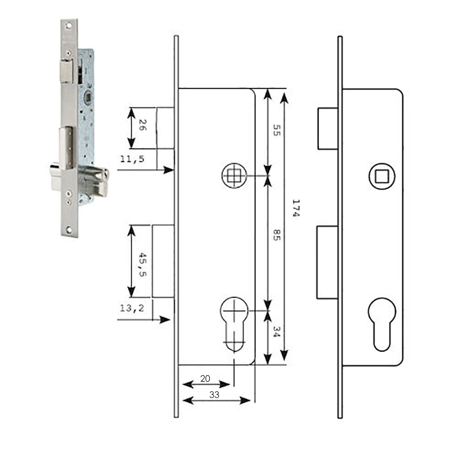 Tesa Lock 2210/28/ssi No Keep No Key Cover