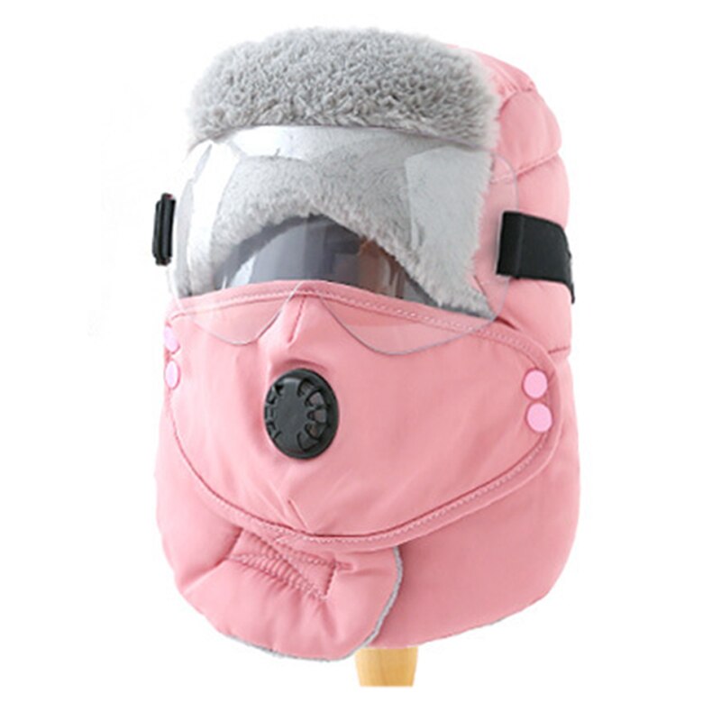 nouvelle casquette chaude hiver garçon bonnets chapeaux pour fille capuche étanche chapeau avec des lunettes Cool cagoule: 3 / Adult