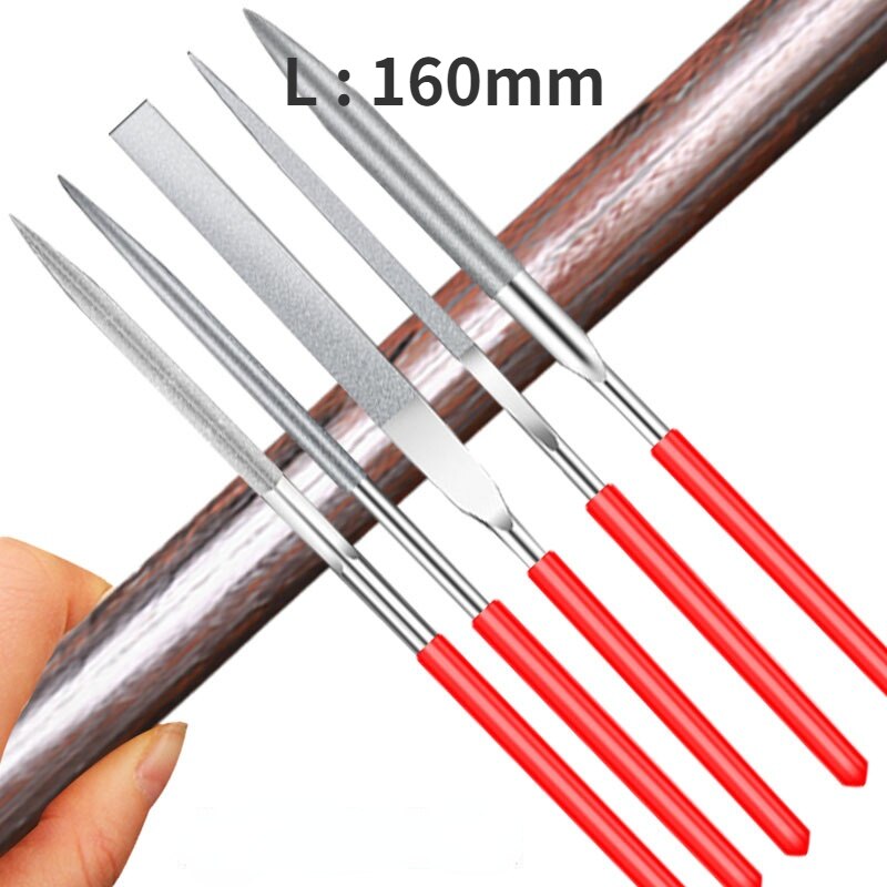 Papel de lija de precisión, herramienta de afilado, modelo de cuchillo, desbruñido, lijado de arcilla, 5 unids/set por juego, 10 unidades: 5pcs 160mm M