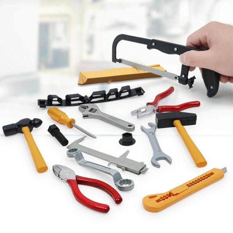 Simulation Repair Drill Tools Set Safe Plastic Children Tongs Pretend Screwdriver Hammer Maintenance Toy Tools Z4T2