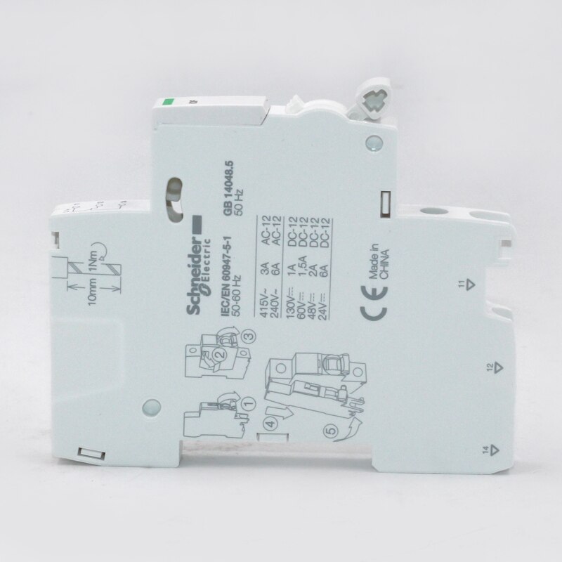 Schneider Electric iOF commonly used auxiliary accessories for Acti9 IC65 circuit breaker A9A26924 status indication contact