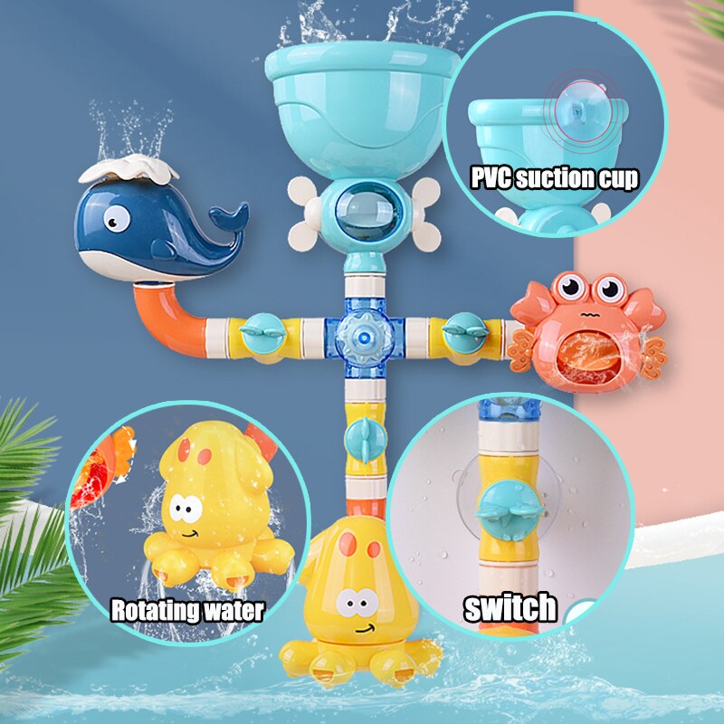 Bath toy bubble machine crab music frog bath soap automatic bubble machine plastic duck waterwheel bath toy children baby bath t