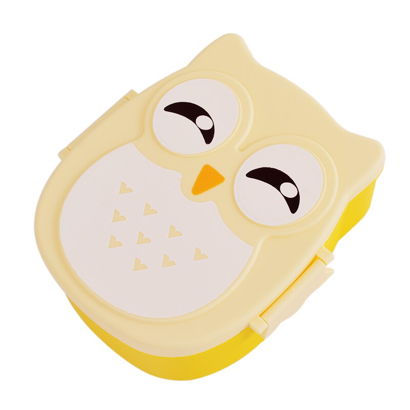 Student Sealed Lunch Box Food Storage Containers Cute Double Layer Bento Box Dinnerware Plastic Cartoon Food Container#1: 1pc yellow