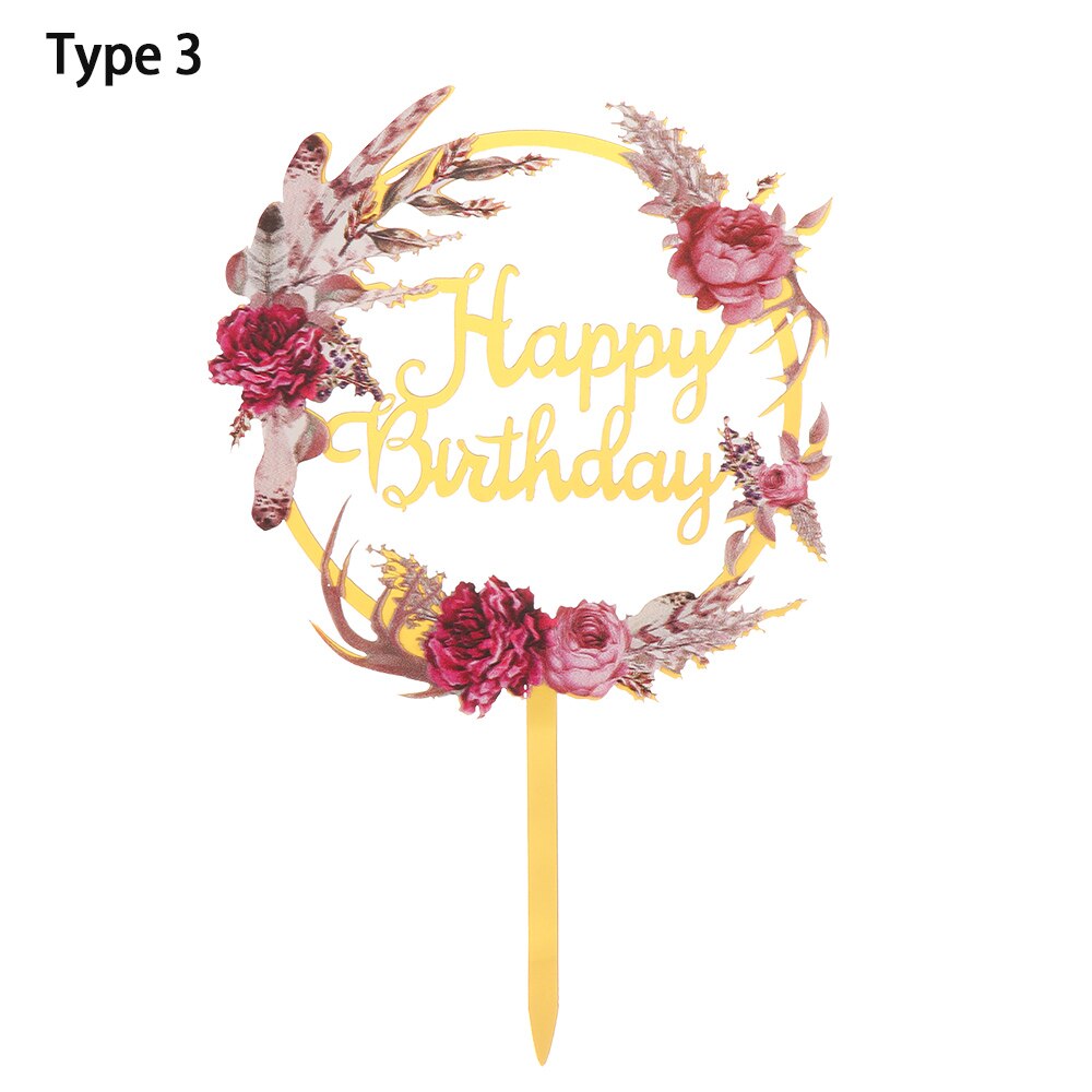 Garniture à gâteau en forme d'animaux | Couleur multicolore, poterie douce, dessin animé, plantes forestières, Safari Jungle, fête d'anniversaire, faveurs décoratives, 1 pièce: Flower 3
