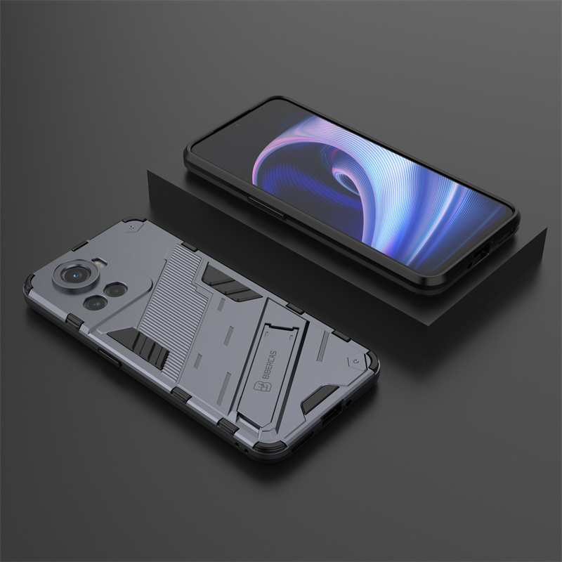 For OnePlus Ace 5G Case Car Magnet Shockproof Armor Protective Back Cover For One Plus 10R 10 R 5G Stand Holder Phone Cases: aluminum / Blue
