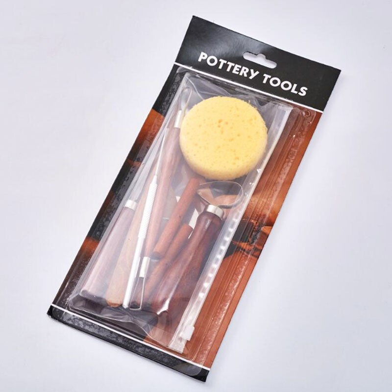 9pcs Sculpting Tool Pottery Tools Wood Handle Pottery Set Wax Carving Sculpt Smoothing Polymer Shapers Pottery Clay Ceramic Tool
