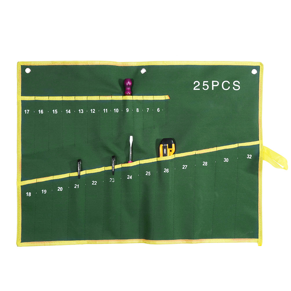 6/8/10/12/14/25 Pockets Double Opening Offset Ring Spanner Kit Case Tool Bag Spanner Wrench Roll Up Storage Organizer Bag Pouch