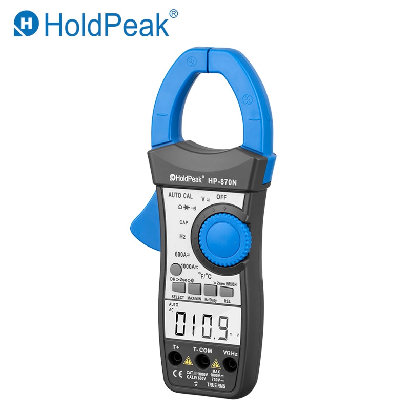 HoldPeak Digital Clamp Multimeter AC/DC BT-870N Auto Cal Current Clamp Meter Induction Voltage Capacitance Frequency Tester