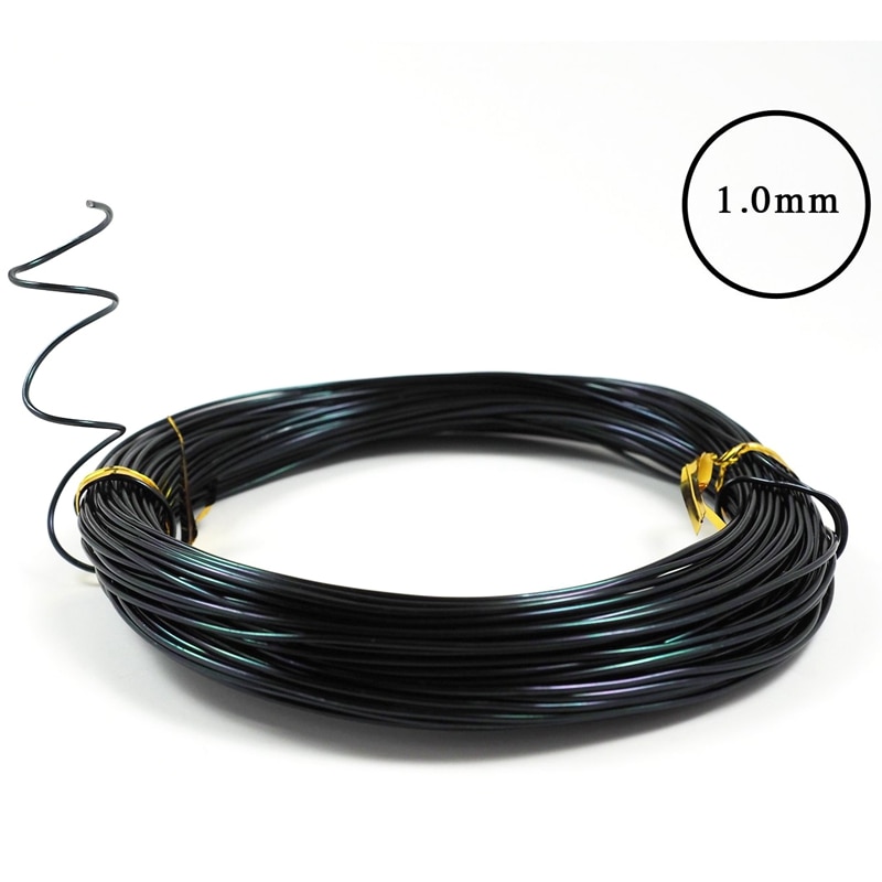 Cable de entrenamiento de Bonsai de aluminio anodizado de 5 tamaños Set-1.0Mm, 1,5 Mm, 2,0 Mm, 2,5 Mm, 3,0 Mm (147 pies en Total)-elige tu Color (5 tamaños