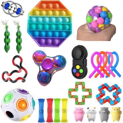 Figet Speelgoed Anti-Stress Speelgoed Set Stretchy Snaren Marmeren Reliëf Volwassenen Meisje Kinderen Zintuiglijke Antistress Relief Fidget Speelgoed: Set I