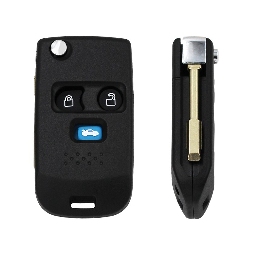Folding Flip 3 Button Remote Car Key Shell Case Housing for Ford Transit MK6 2000 2001 2002 2003 2004 2005 2006 FO21 Uncut Blade