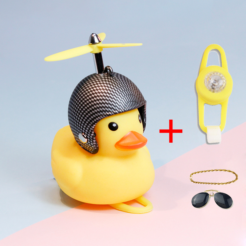 Droga Mtb kaczka dzwonek rowerowy rower kaczka guma z kaskiem Ducky z kaskiem kaczka ładny silnik wiatrowy w samochodzie akcesoria rowerowe: Water transfer light