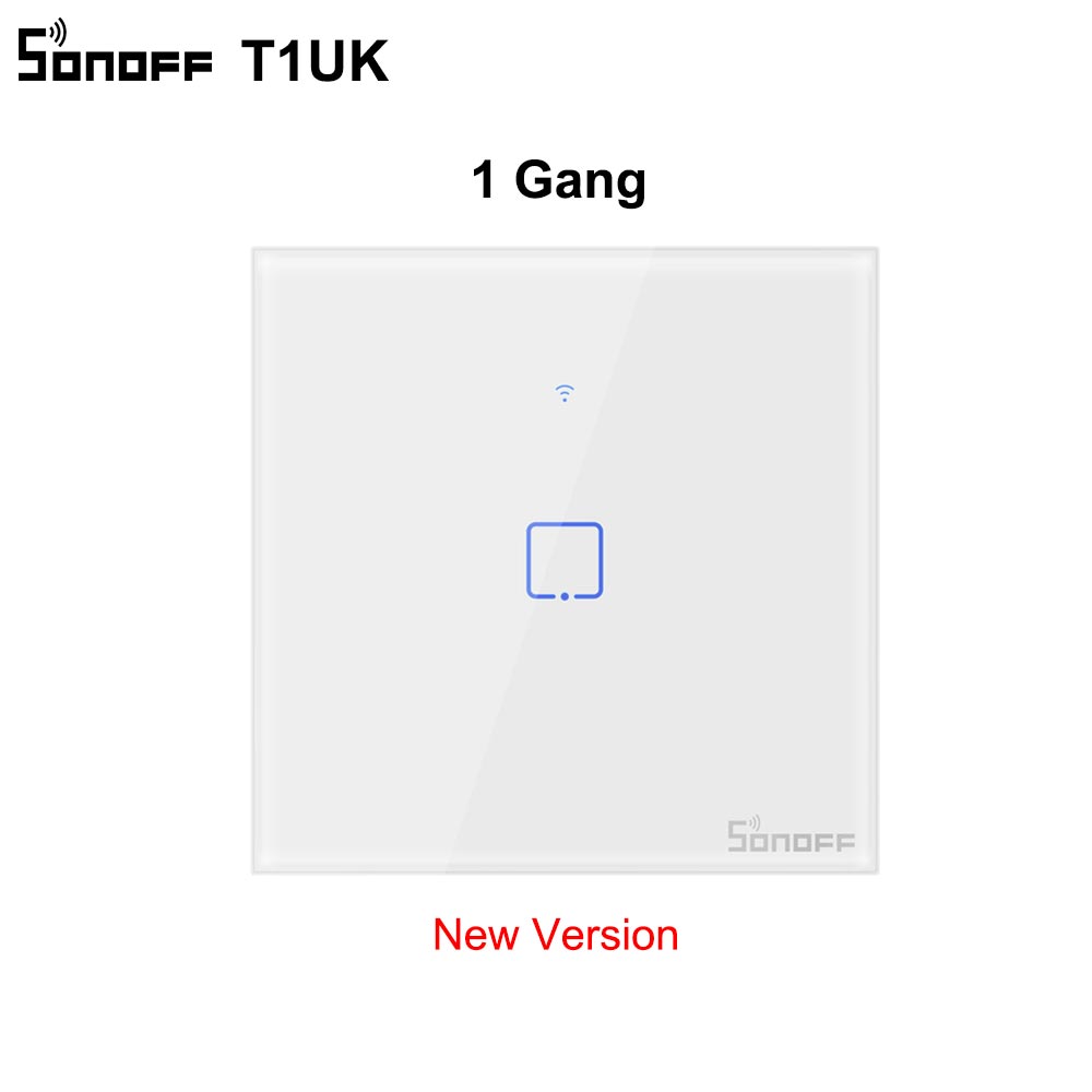 Sonoff – interrupteur mural intelligent T1, wi-fi, RF/APP/tactile, panneau de Type 86, pour maison connectée, 1/2/3 boutons: New version T1 UK 1C