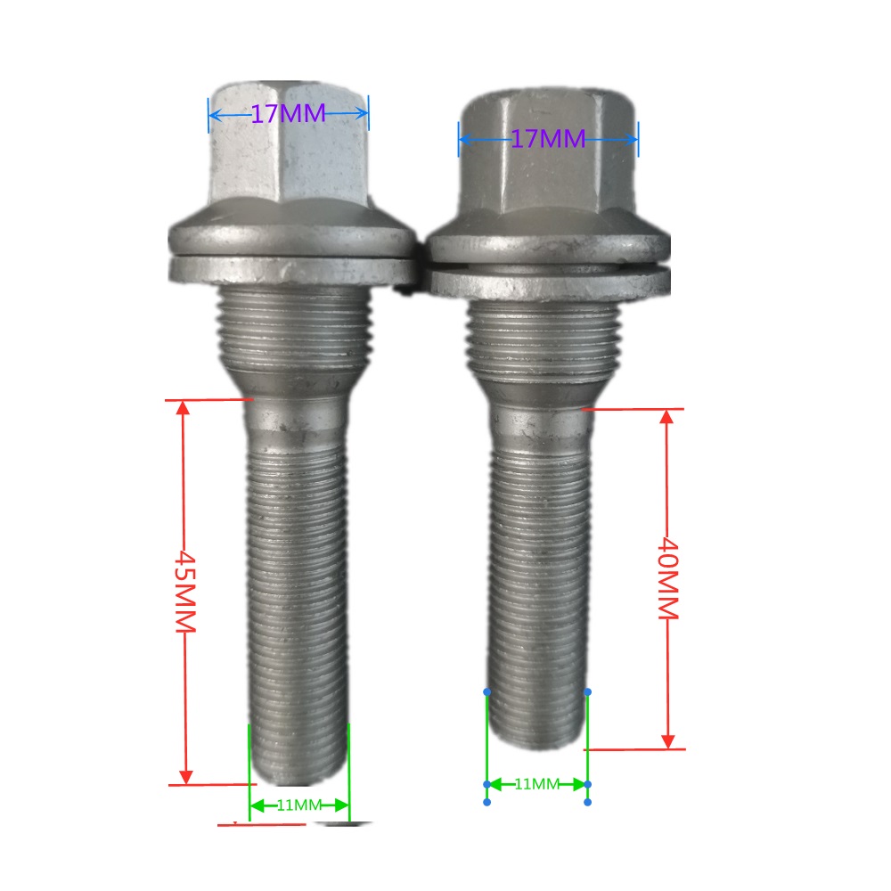 M12 X 1.25 Legering Bout Wiel Extra Lange Draad Bouten Platte Seat Washer Voor Peugeot Citroen C4 C5