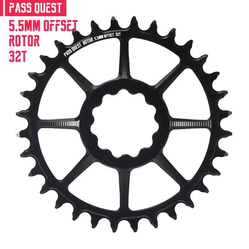 Pass Quest 5.5Mm Offset Kettingblad Crank Rotor Speciale Kettingblad Positieve En Negatieve Tanden Kan Niet Chain Eagle: Round 32T