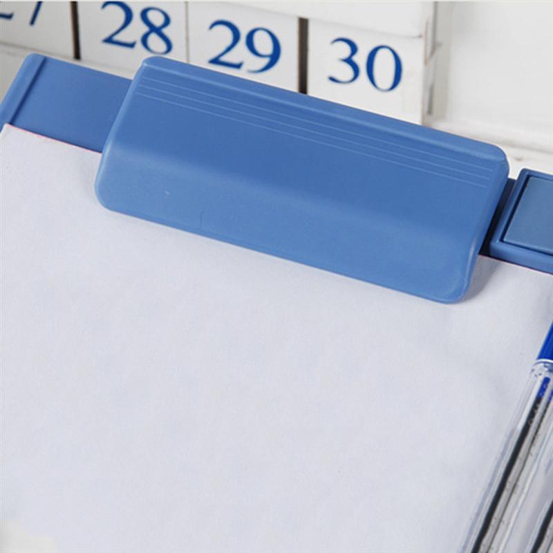 Plastic A5 Clipboard File Folder Profile Clip Hardboard Paper Holder Writing Folders for School Office Supplies (Sky-blue)