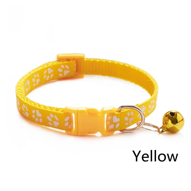 Collier avec clochette pour animal de compagnie,accessoire coloré pour chat, avec boucle réglable, sangle pour chats et petits chiens, Chihuahua: Yellow