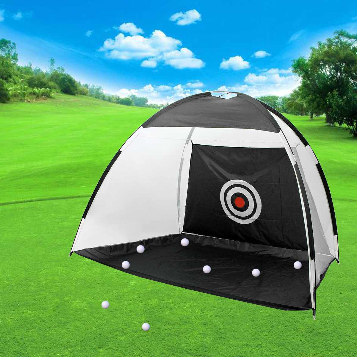 3/2M Golf Training Aids Indoor Outdoor Foldable Golf Practice Net Golf Hitting Cage Garden Grassland Practice Tent Golf Equipmen