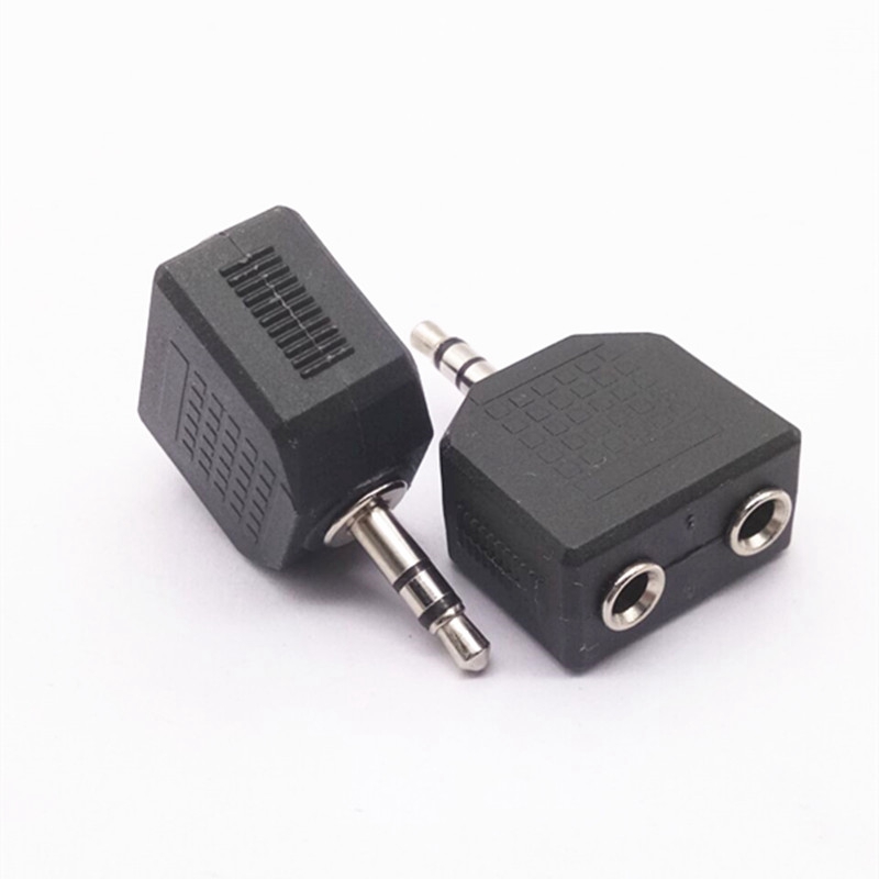1 st 3.5mm- jack hane till dubbel aux hona y-splitteradapter för telefon, mikrofon, högtalare, hörlurar, ljud, hörlurar