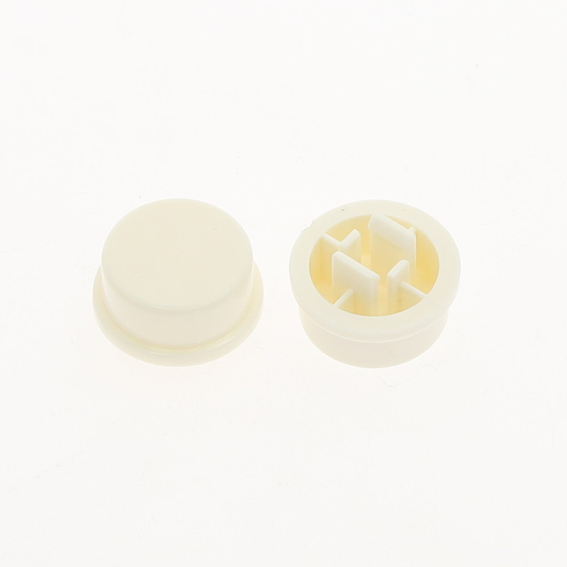 Juego de tapas de botones táctiles redondas, 9,58x5,1mm, para interruptor Micro Tact de 12x12x7,3mm, para Arduino, 50 Uds.: Blanco