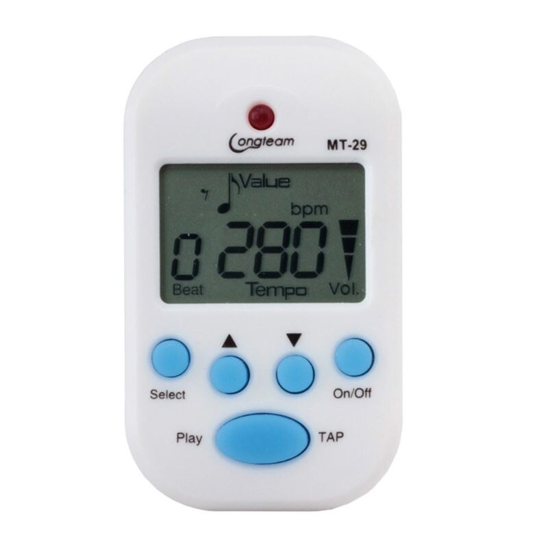 Mini draagbare metronoom piano citer gitaar ritme apparaat elektrische metronoom en merk: Wit
