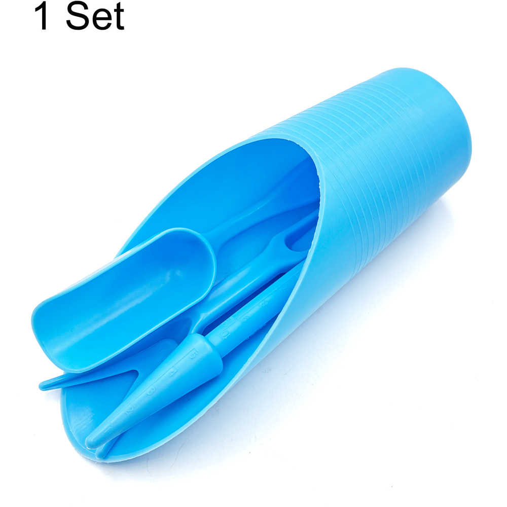 4 unids/set, pala de cubo duradera de plástico, cilindro de cultivo en maceta, pala de suelo para plantas de carne, herramientas de jardín, Mini herramienta de plantación de jardín: Azul