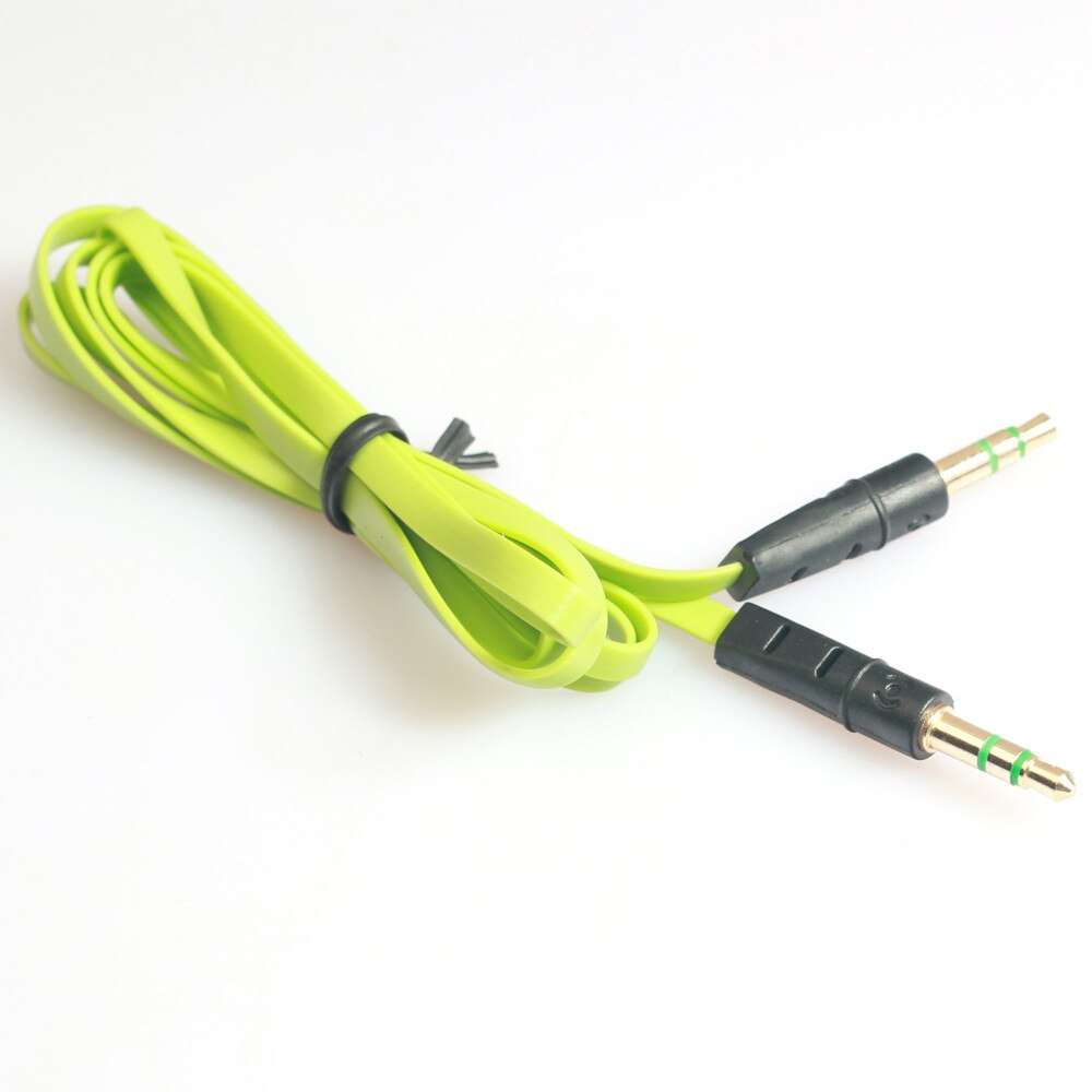 3.5mm Auxiliary Cable Audio Cable Male To Male Flat Aux Cable 1m Car-styling: Green