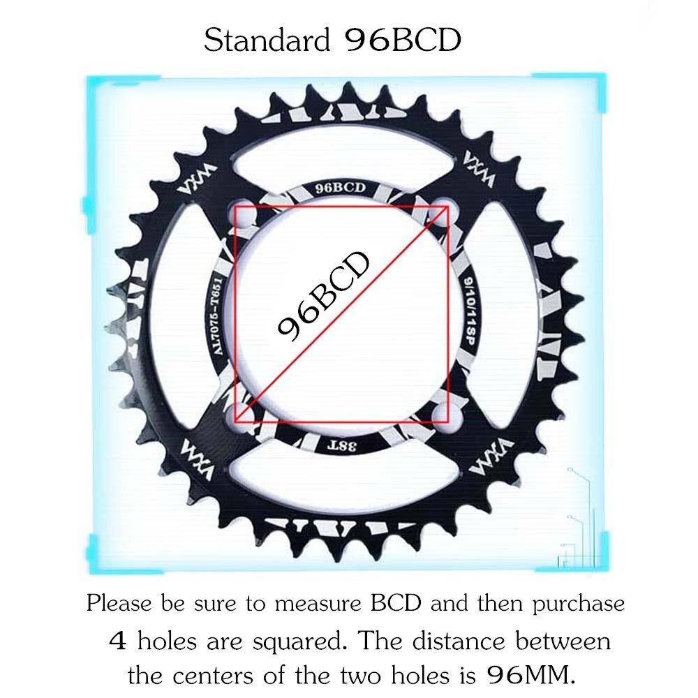 Vxm ronde 96 bcd kettingblad mtb fiets 32t 34t 36t 38t crankstel tandplaat onderdelen voor shimano  m4000 onderdeel van de haomeng tandplaat