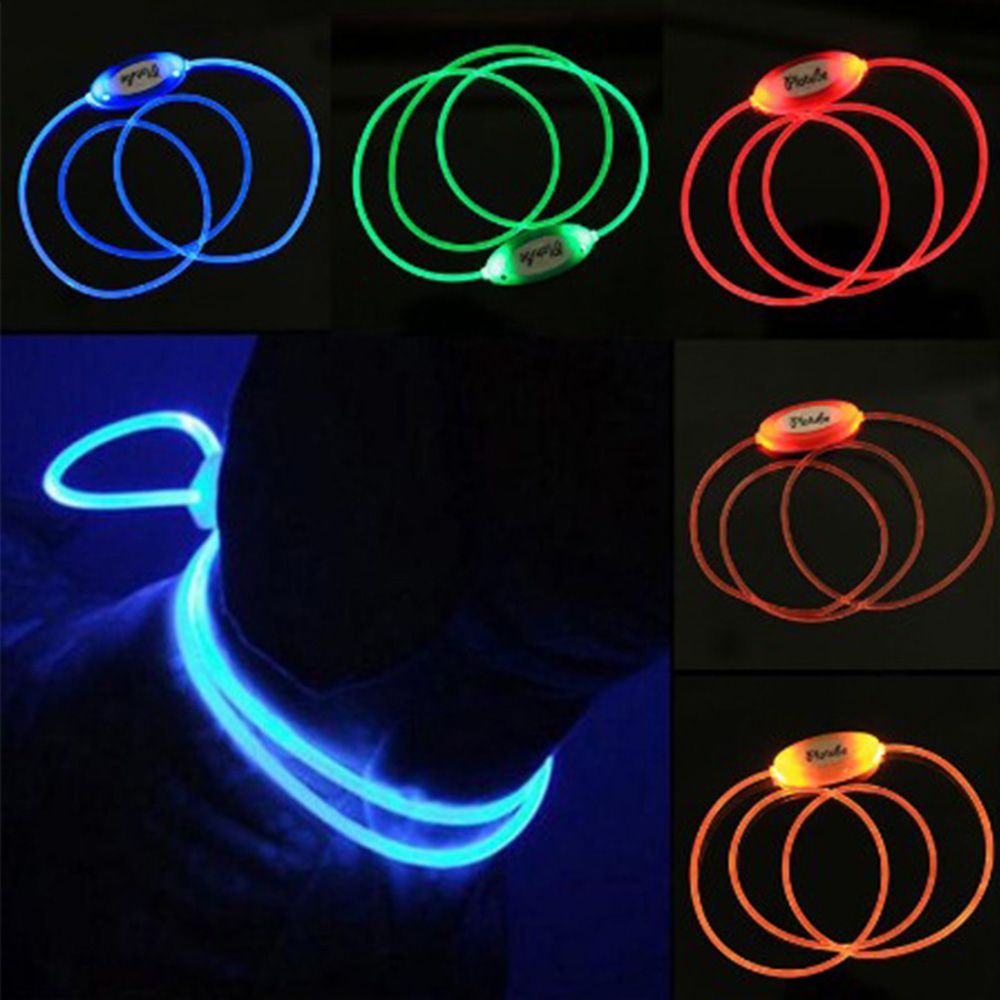 1 stuks meerkleurige led-hondenhalsband, verstelbare nachtveiligheidshalsband voor huisdieren, lichtgevende oplichtende hondenhalsband: Veelkleurig