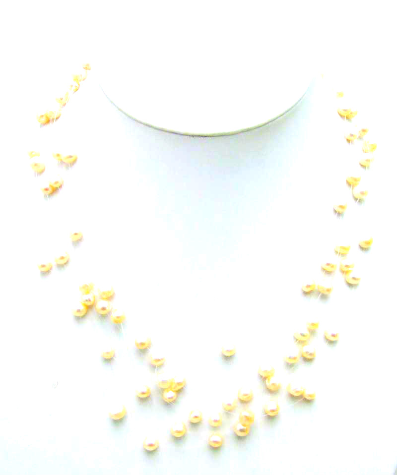 Qingmos Pearl Necklace for Women - 6-7mm Round Freshwater Pearls - 8 to 20 Strands - 18-20 Inch Length: Pink 8 strands