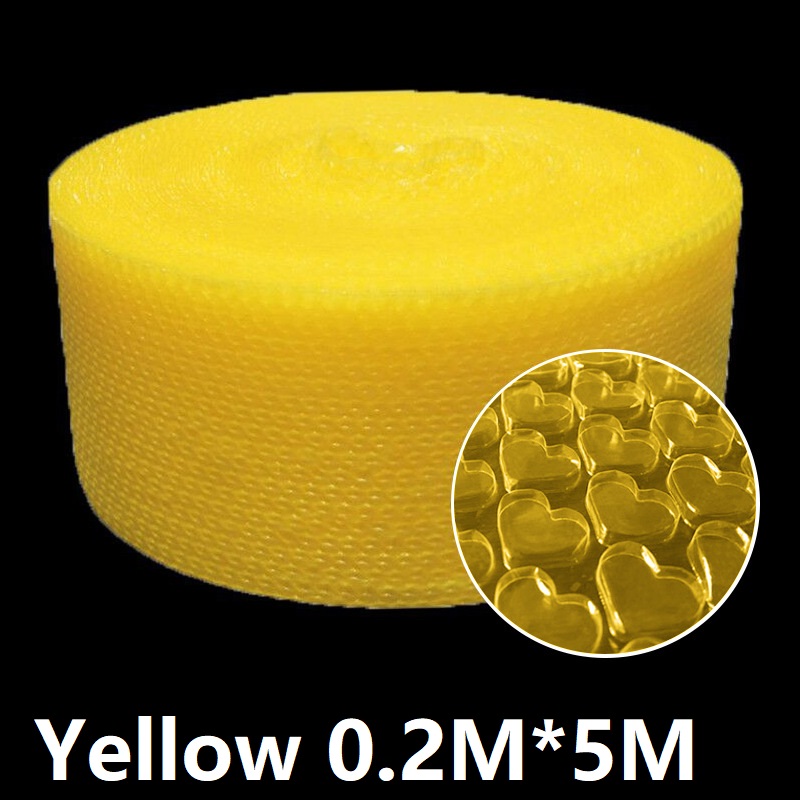 0.2*5m bufferemballasje hjerte bobleplast bobleplast boblepapir skumrull for emballasje bufferinnpakningspose: Hvit