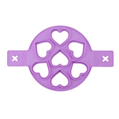 1Pcs Silicone Non Stick Fantastic Egg Pancake Maker Ring Kitchen Baking Omelet Moulds Flip cooker Egg Ring Mold: 7-PURPLE--HEART