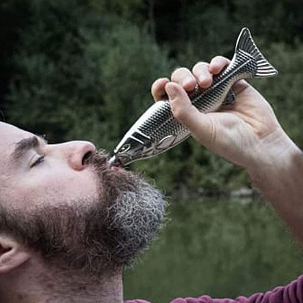 Fish-Shape Hip Flask 5Oz Bottle Mini Pocket Flask Stainless Steel Party Drinkware for Outdoor