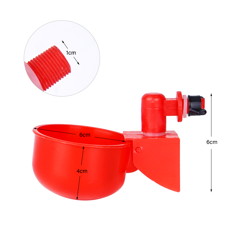Bebedero para pollos, taza para aves de corral, bebedero automático para pollos, bebedero de plástico para aves de corral, alimentador de agua potable para pollitos y patos, 6 uds.
