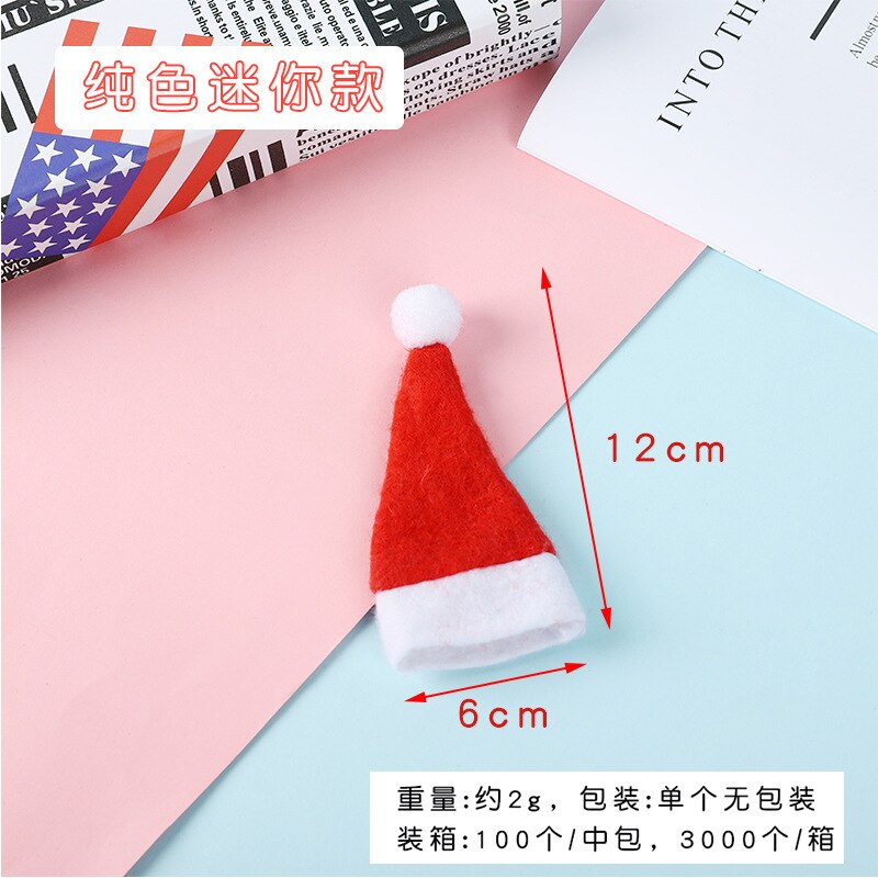 Christmas Cap Christmas Children Adult Hat Santa Claus Snowman Reindeer Cap Party Celebration Hat: Solid Color Mini