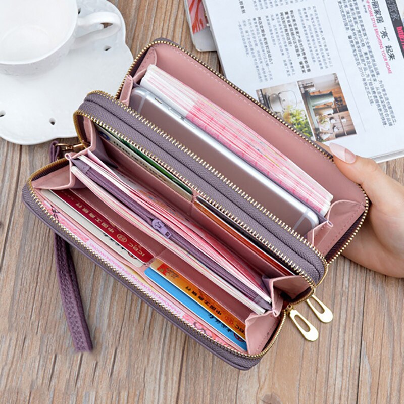 Mode Polsbandje Clutch Voor Vrouwen Grote Capaciteit Lange Portefeuilles Vrouwelijke Rits Dames Handtas Portemonnee