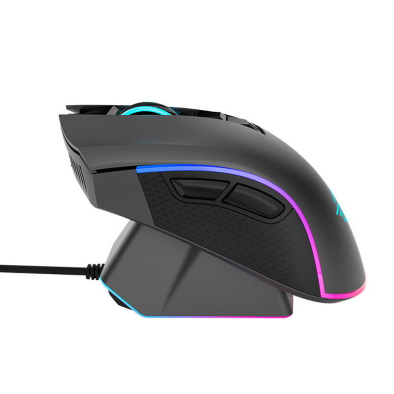 XVX Wireless Mouse Charging Dock + Wireless Mouse Set Metal Power Bank Station 2.4GHz Mice with Charge Base