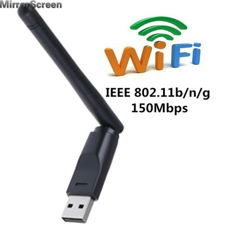 Wifi Usb Adapter MT7601 150Mbps Usb 2.0 Wifi Draadloze Netwerkkaart 802.11 B/G/N Lan Adapter met Draaibare Tv Antenne Tv Stick