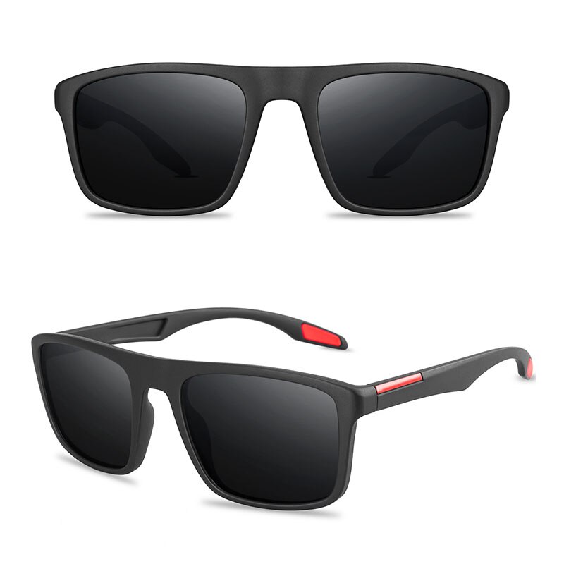 Sort polariserede solbriller mænd kørsel/sports solbriller ovale polariserede nuancer til mænd/kvinder  uv400 briller mandlige hun: C6 sort rød