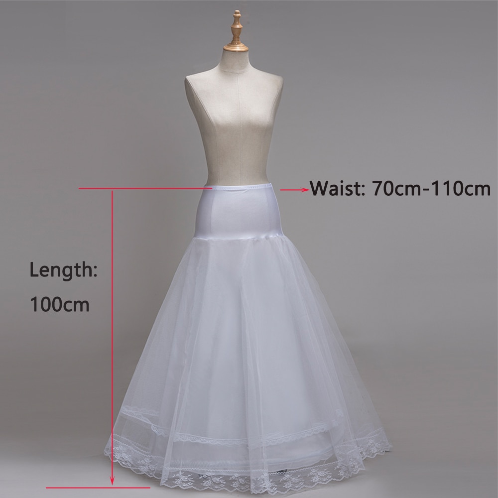 100% A Line 1 hoop Tulle Wedding Bridal Petticoat Underskirt Crinolines for Wedding Dress Free Size Crinoline